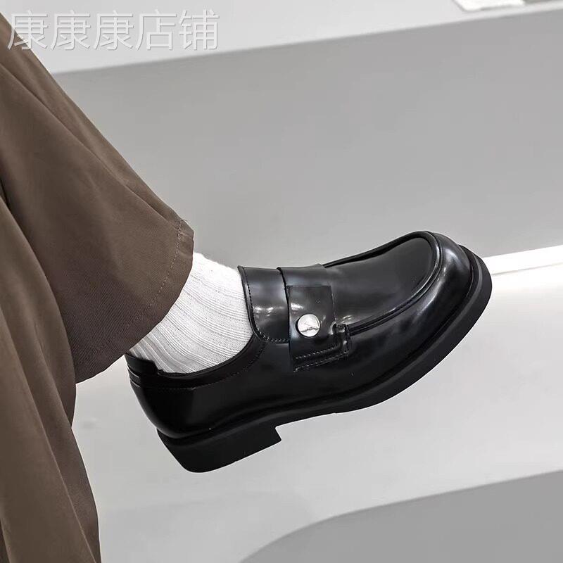 高端乐福鞋男商务正装英伦风高级感皮面德比鞋一脚蹬懒人休闲皮鞋