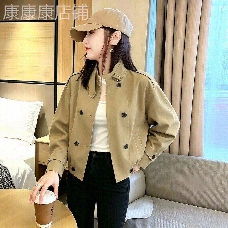 巨好看卡其色立领风衣女外套2026秋季新款版型好看短款休闲薄上衣