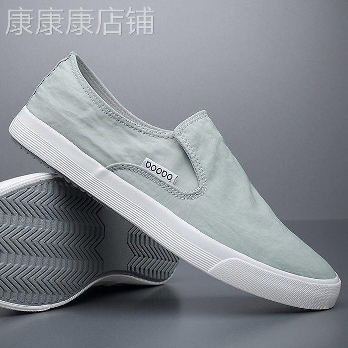 力荐!英国『设计师』值得拥有的鞋!春季帆布鞋男一脚蹬懒人鞋潮