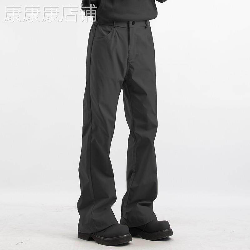 MK黑色直筒微喇休闲裤男春秋季2026新款美式宽松微弹男士长裤子