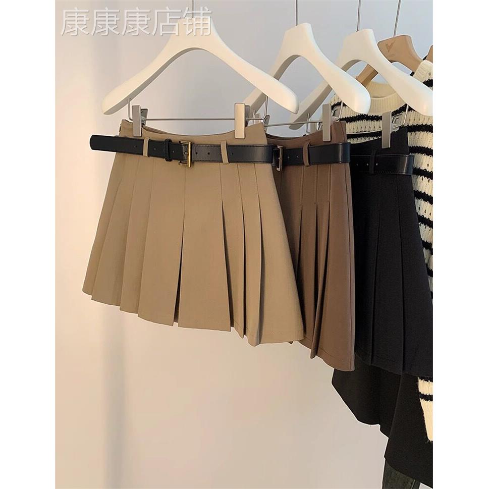 日系春秋新款美拉德百褶裙短裙女高腰时尚显瘦包臀百搭a字半身裙