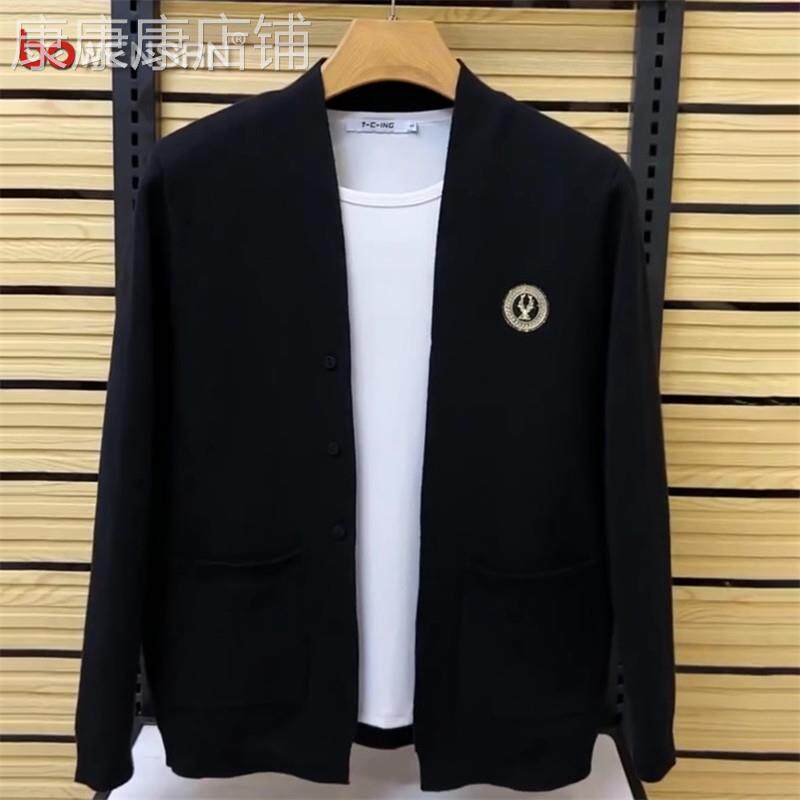 欧洲站针织开衫男士外套2025新款春秋冬季高级感商务休闲毛衣男款