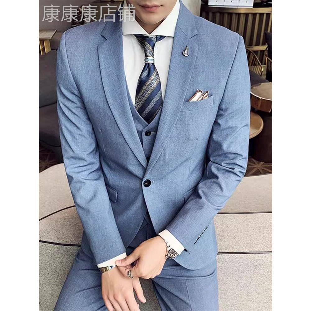 UASK结婚新郎西装套装男高端正装商务休闲婚宴礼服男士西服三件套