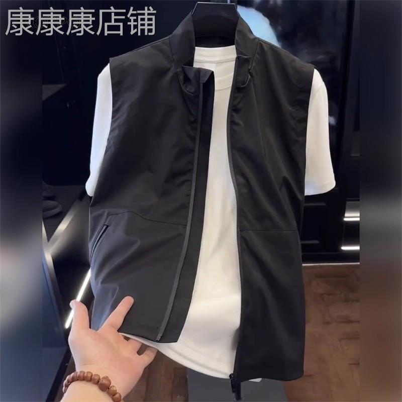 高端男士新款高级感立领马甲2026春季户外拉链多口袋雅痞无袖外套