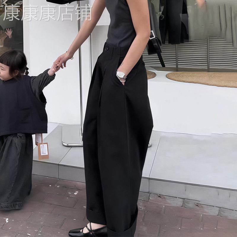 黑色阔腿裤女2026春季新款时尚简约风百搭通勤垂感高腰显瘦休闲裤