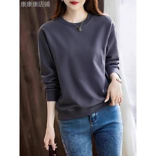 秋冬加绒长袖 韩国正肩卫衣女薄款 运动打底衫 2025爆款 显瘦上衣 新款