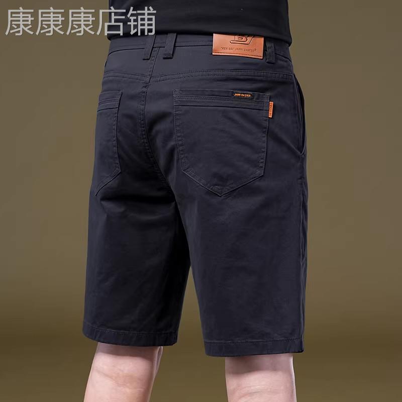 法国高端品牌夏季薄款休闲西装短裤男宽松直筒五分裤黑色中裤外穿