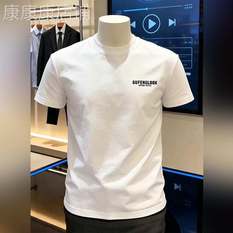 轻奢美式纯棉个性字母印花短袖男款2026夏季痞帅宽松潮流T恤上衣