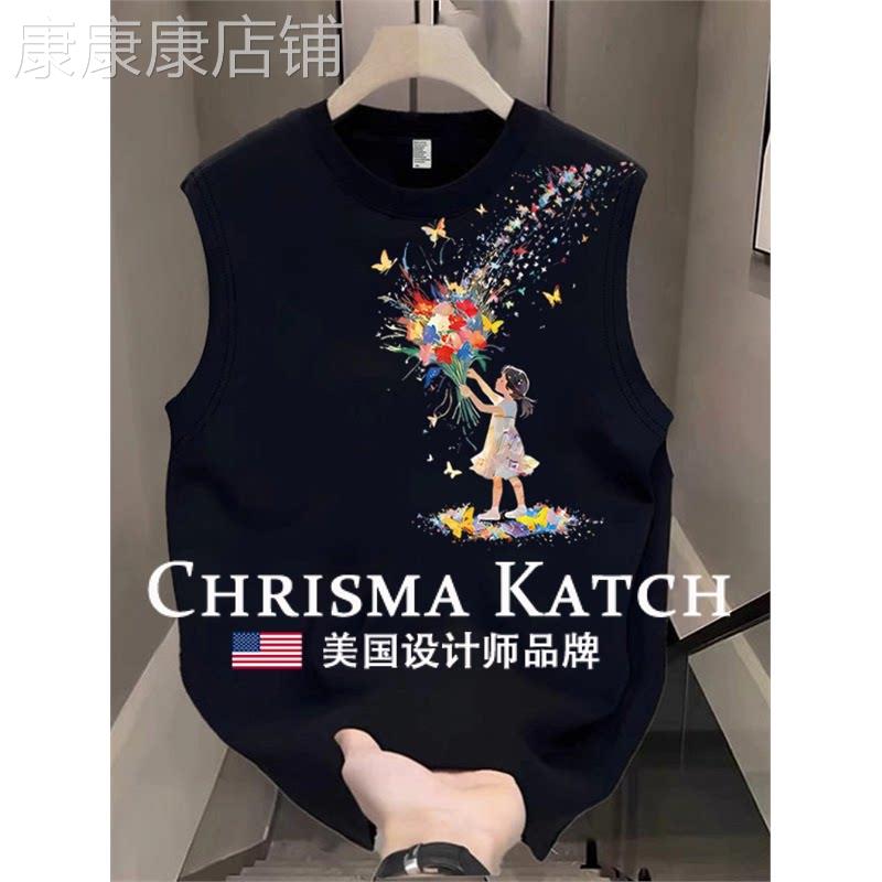 出口美国⭐Chrisma Katch~宽松高街美式痞帅青少年坎肩无袖T恤