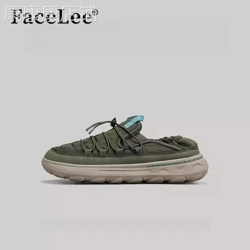 FaceLee日本设计师联名款2026年春季新款复古军绿色布鞋鞋带系带