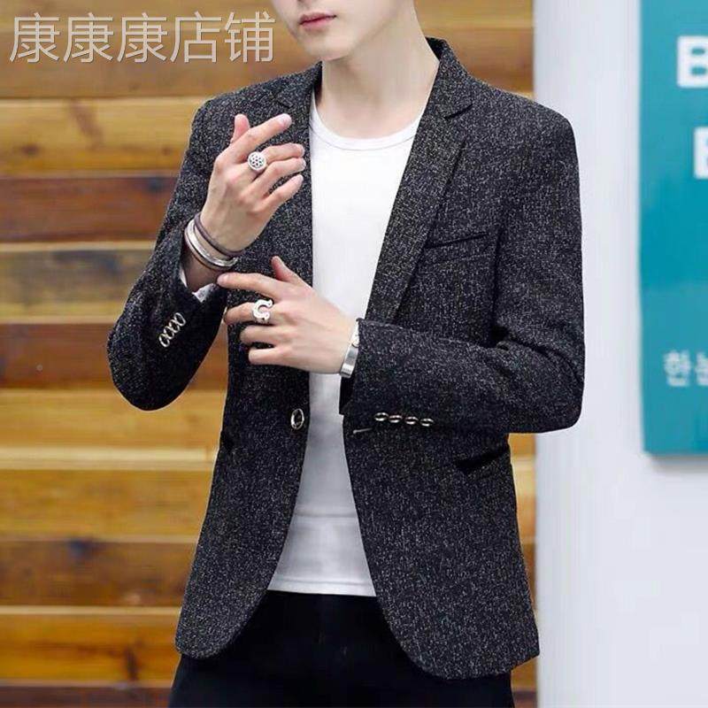 时尚休闲男士西装2024年秋季新款韩版修身单西外套加绒高端小西服