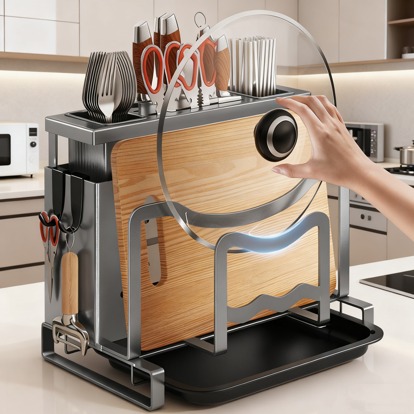 【刀架置物架】厨房台面收纳架