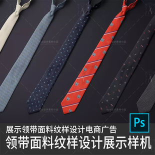 男性绅士领带设计面料纹样领带花纹设计展示样机模板设计素材psd