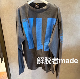 区别市场 Saint Michael 25SS“klf 展会限定“洗水做旧长袖T恤