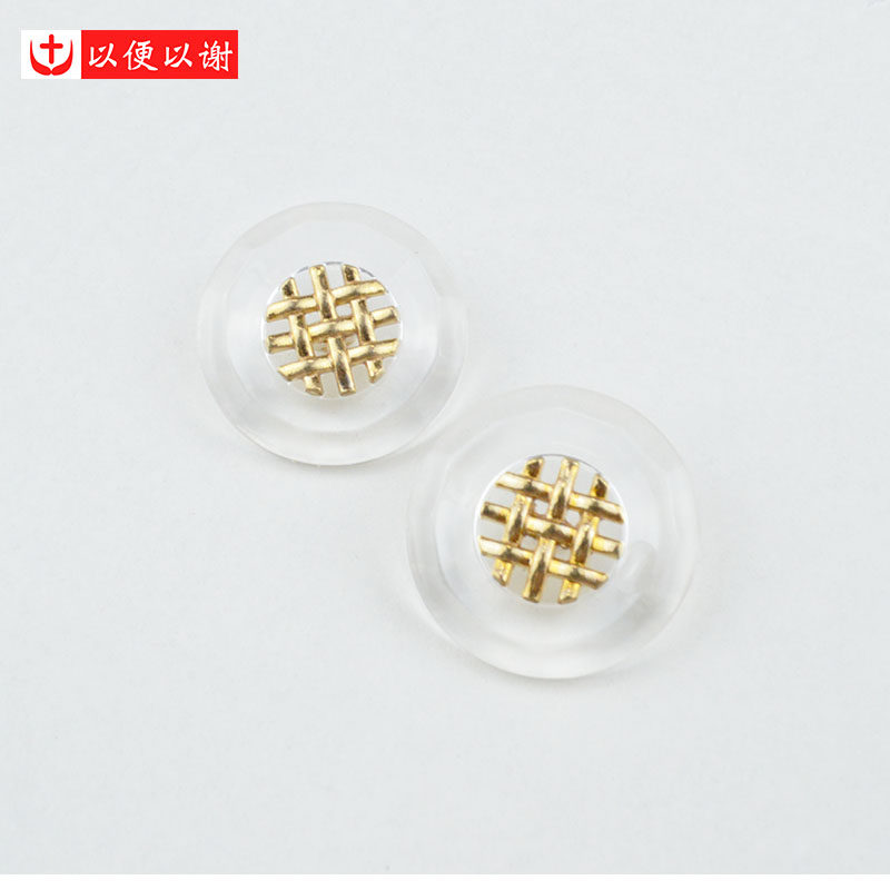 金属圆形金格子透明底纽扣羊呢绒大衣貂毛针织大衣外套装饰大扣子