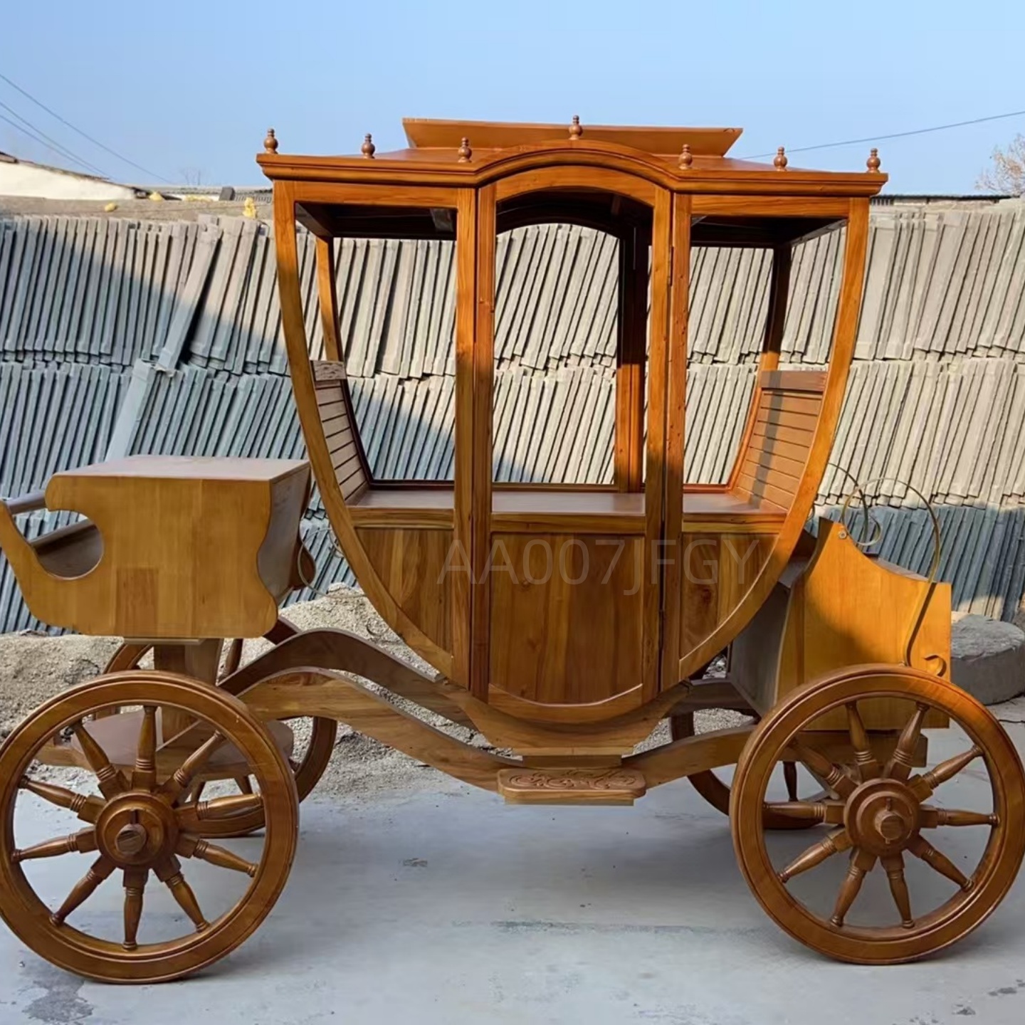 新款橱窗马车实木摆件商业展览道具欧式古典厂家直销中式复古定金