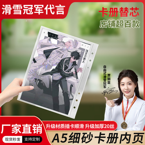 a5哑光细砂卡册内页活页替芯二格