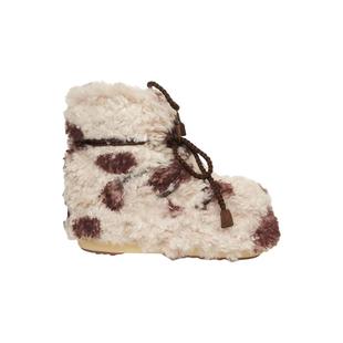 代购 BOOT女士雪地靴保暖防滑柔软舒适毛绒斑点图案系带低帮 MOON