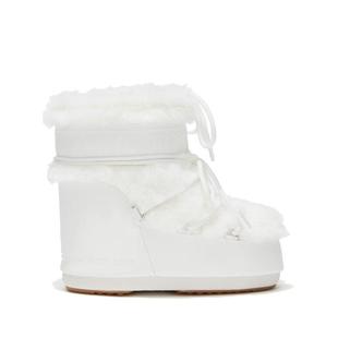 代购 BOOT女士雪地靴保暖防滑轻便舒适白色系带毛绒内里 MOON