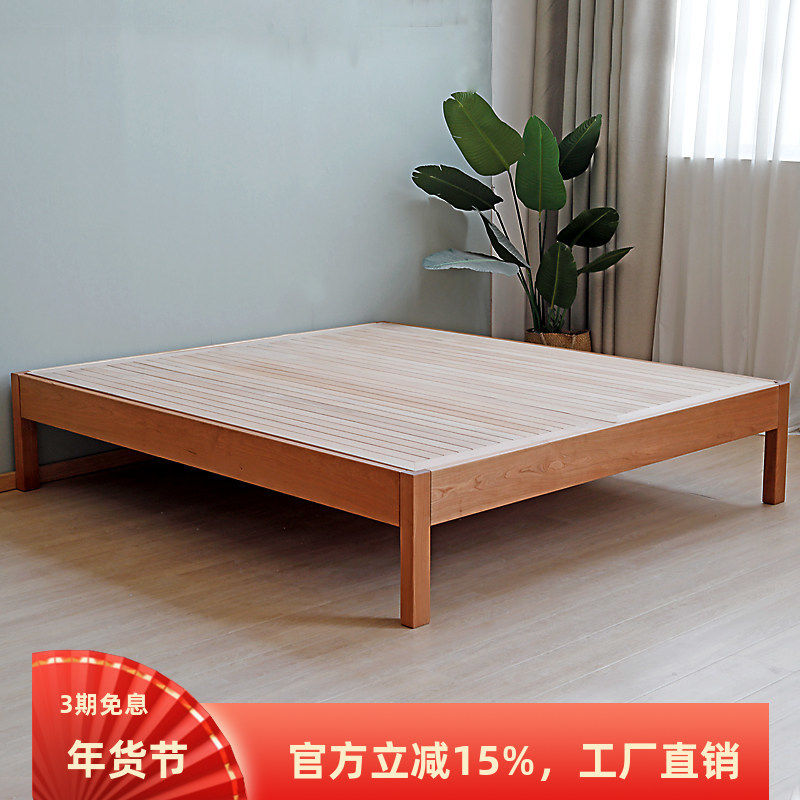 实木床北欧飘窗拼接床1.8米1.5米床榻榻米满铺床板高铺床原木红橡,住宅家具,实木床,淘宝优惠券,粉丝福利购,淘宝优惠卷