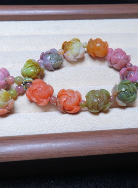 盐源玛瑙手串牡丹花生肖送闺蜜朋友同事礼物