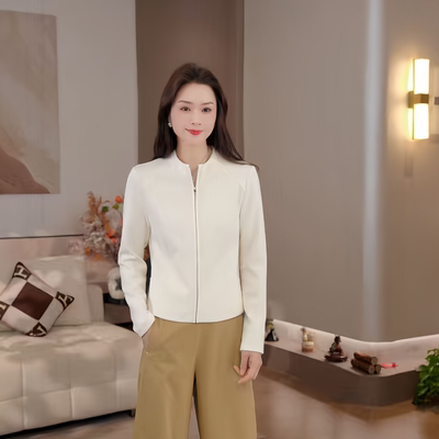 豆豆DA【光影立体】莱赛尔天丝塑身正肩显瘦纯色外套上衣-26CW002