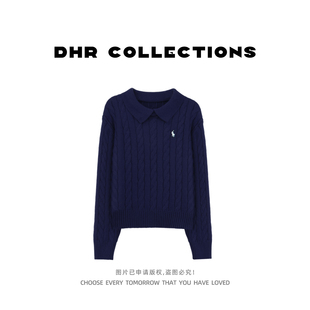 豆豆DD【polo领麻花毛衣】绵羊毛+兔毛保暖百搭针织毛衣-234125DM