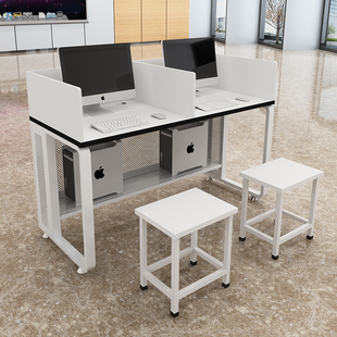 办公电脑桌学校机房微机桌教室培训桌双人电脑桌电脑培训班桌凳