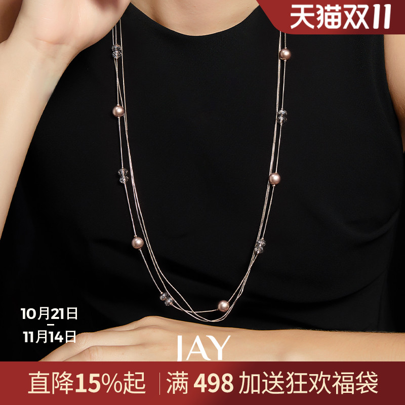 JAY复古高端多层毛衣链女