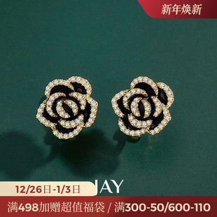 JAY高级感耳夹女无耳洞耳环夹耳式 山茶花耳饰气质 耳骨夹女法式