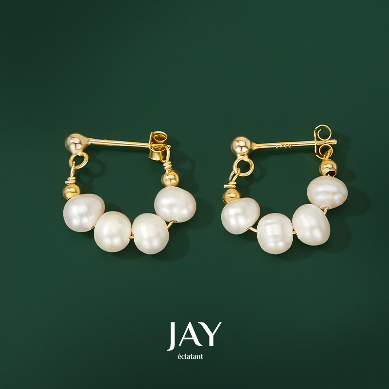 JAY法式通勤珍珠耳环耳饰