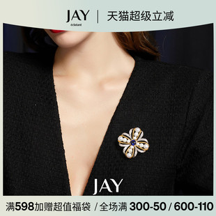 JAY交响乐曲珍珠胸针高档女奢华气质别针配饰胸花商务生日礼物