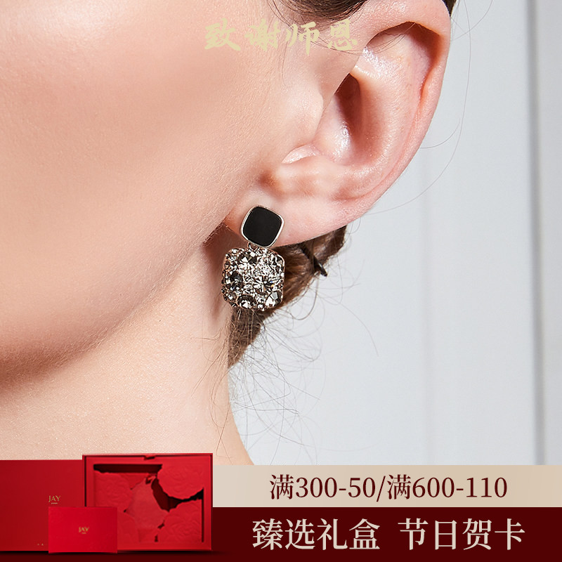 JAY复古独特耳环耳夹黑色款耳坠图片