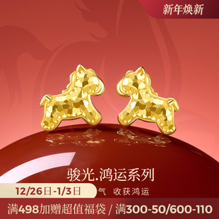 JAY碎冰冰小马耳钉925银耳环新年生日马年本命年礼物小众耳饰新款