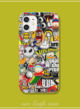 【van Gogh case】个性美漫潮流贴画南方公园卡通手机壳适用华为mate40pro苹果14plus三星s22菲林