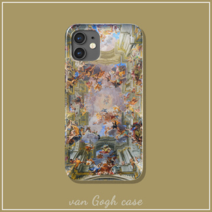 北欧风油画圣伊格纳修斯神父艺术手机壳适用于华为mate50菲林vivox80荣耀80苹果14plus半包iPhone13promax