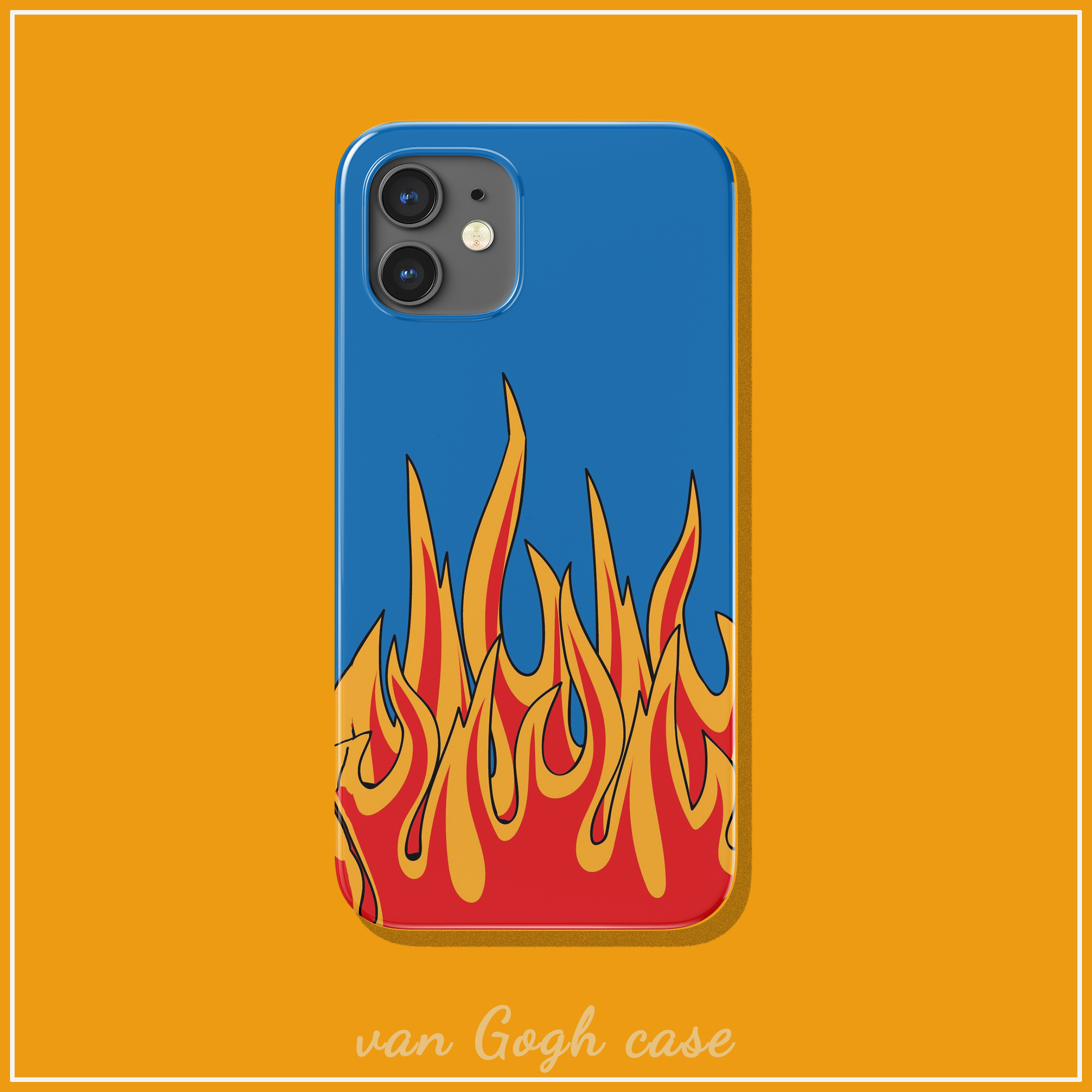 美式个性火焰涂鸦手机壳苹果14