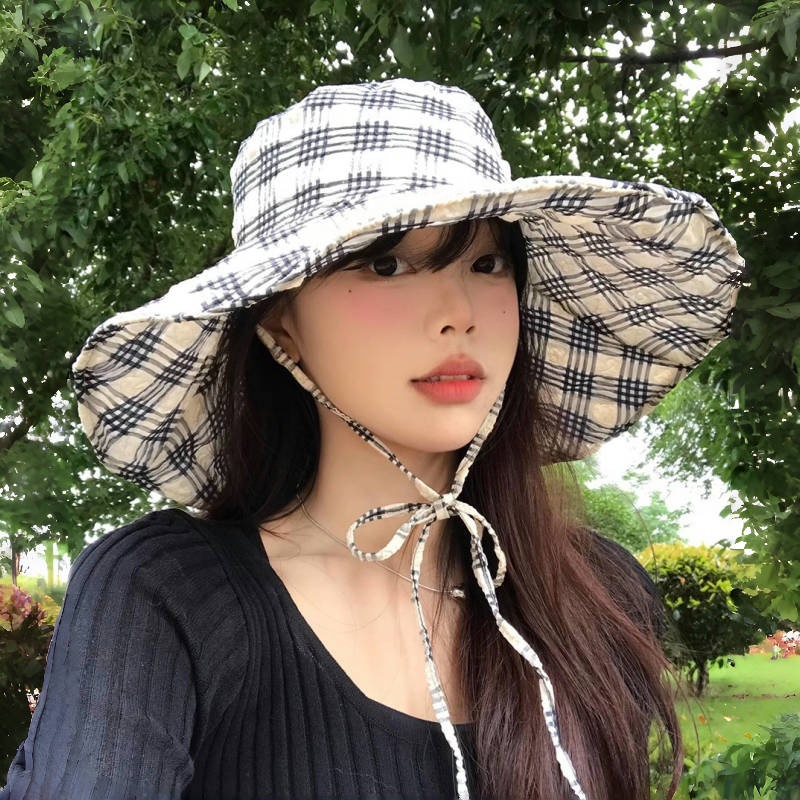 夏季防晒遮阳渔夫帽女户外出游海边沙滩骑行徒步登山网红太阳帽子