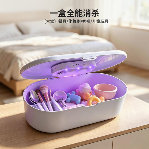 新款便携智能消毒盒筷筒玩具奶瓶餐具消毒器usb充电家用一体收纳
