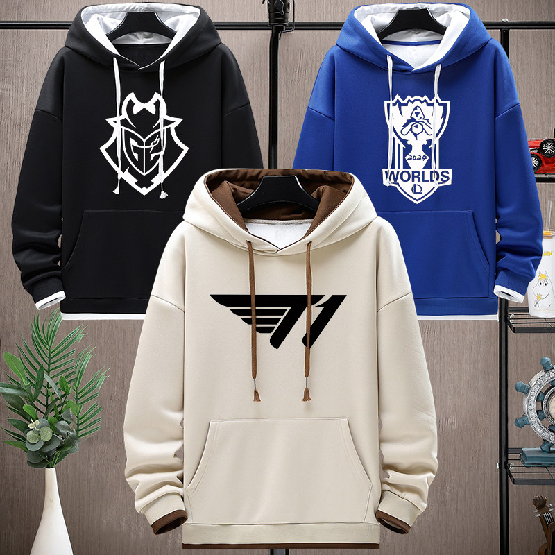 2025秋冬季王者上衣荣耀加绒加厚连帽卫衣kpl lpl skt1战队服外套