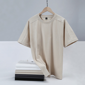 团队服印字印logo 定制班服工作服文化衫 夏季 拼接圆领宽松短袖