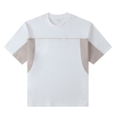 圆领拼接短袖 定做T恤宽松男女 定制印logo班服工作服团队文化衫