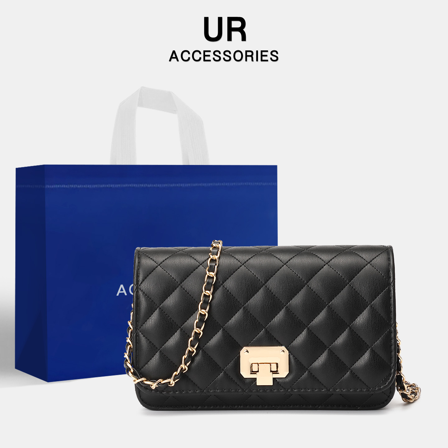 【官方旗舰】百搭菱格链条信封包