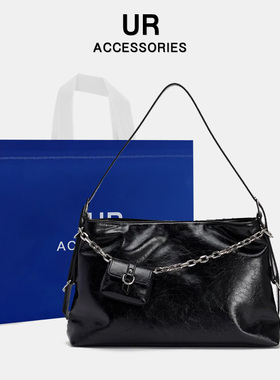 UR托特包包慵懒风日常通勤包挂耳机包2025新款夏季大容量单肩女包