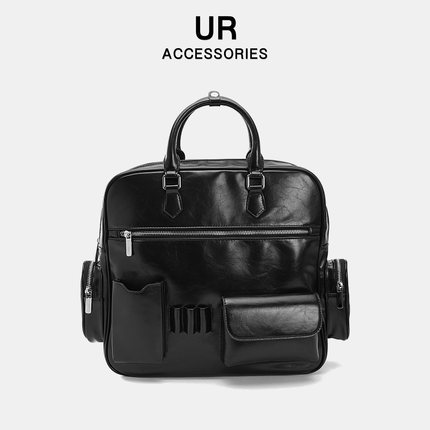 UR双肩包包多口袋通勤背包秋冬女包2025新款学院风大容量包电脑包