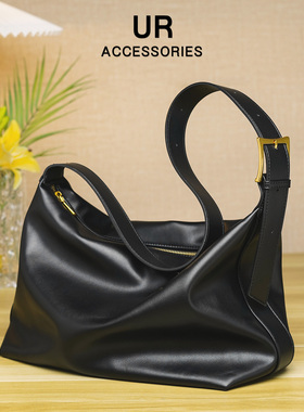 UR女包2025新款慵懒风软皮单肩斜挎托特包高级版包包大容量通勤包