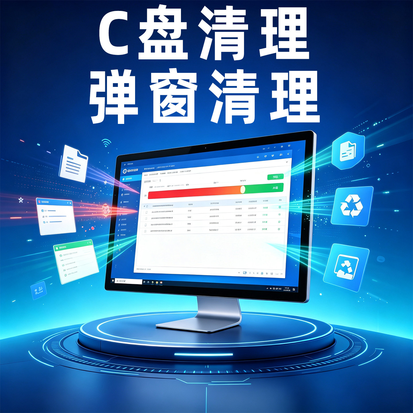 远程电脑弹窗系统盘C盘清理软件工具优化大师瘦身扩容安装卸载
