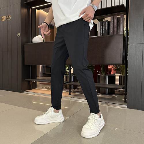 新款春夏季男士休闲裤修身小脚裤