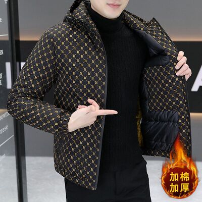 欧货AN&LV/岸绿新款休闲潮牌棉服棉衣男士保暖外套连帽羽绒加厚冬