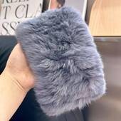 韩国毛毛脖套女秋冬日常外戴兔毛围脖发箍毛绒皮草头巾发带头饰